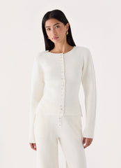 Cauaria Button Up Cardigan - Ivory