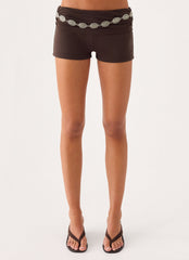 Coma Belt Low Rise Shorts - Chocolate