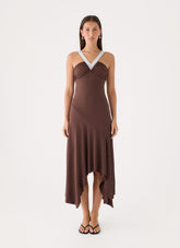 Elixia Midi Dress - Chocolate