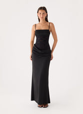 Emesy Lace Maxi Dress - Black