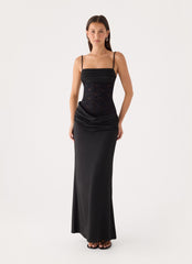 Emesy Lace Maxi Dress - Black
