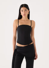 Emmaleigh Mesh Corset Top - Black