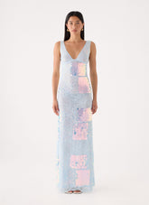 Erinah Sequin Maxi Dress - Blue