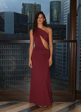 Jess Draped Maxi Dress - Maroon