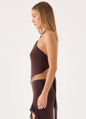 Joosal Beaded Top - Brown