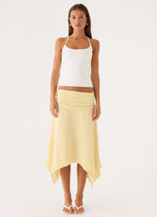 Jude Midi Skirt - Yellow Cream