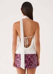 Keena Scarf Top - Ivory