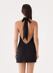 Lexia Halter Mini Dress - Black