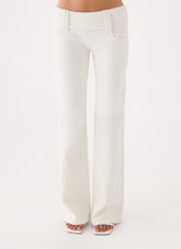 Lina Low Rise Jeans - White