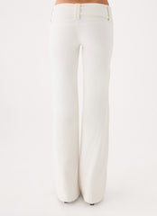 Lina Low Rise Jeans - White