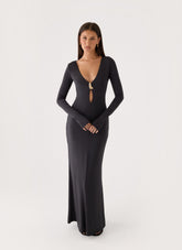 Main Event Keyhole Maxi Dress - Black