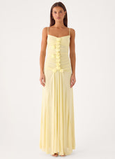 Marcia Flower Maxi Dress - Yellow