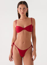 Nalana Bikini Bottoms - Deep Red