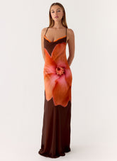 Night Drive Maxi Dress - Chocolate Blossom