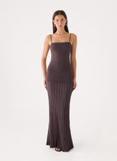 Otillie Knit Maxi Dress - Chocolate