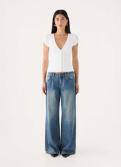 Panasi Button Up Top - White
