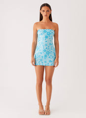 Moorey Beaded Mini Dress - Blue