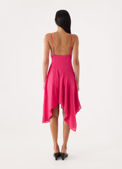 Pirama Beaded Midi Dress - Fuchsia