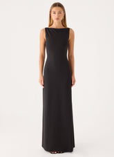 Ravelle Mesh Back Maxi Dress - Black