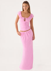 Small Moments Pleated Maxi Skirt - Pink