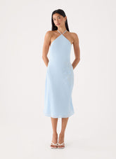 Valeska Beaded Midi Dress - Blue