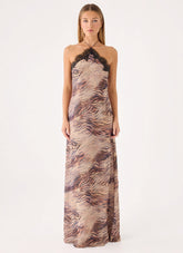 Zamarita Halter Maxi Dress - Golden Tiger
