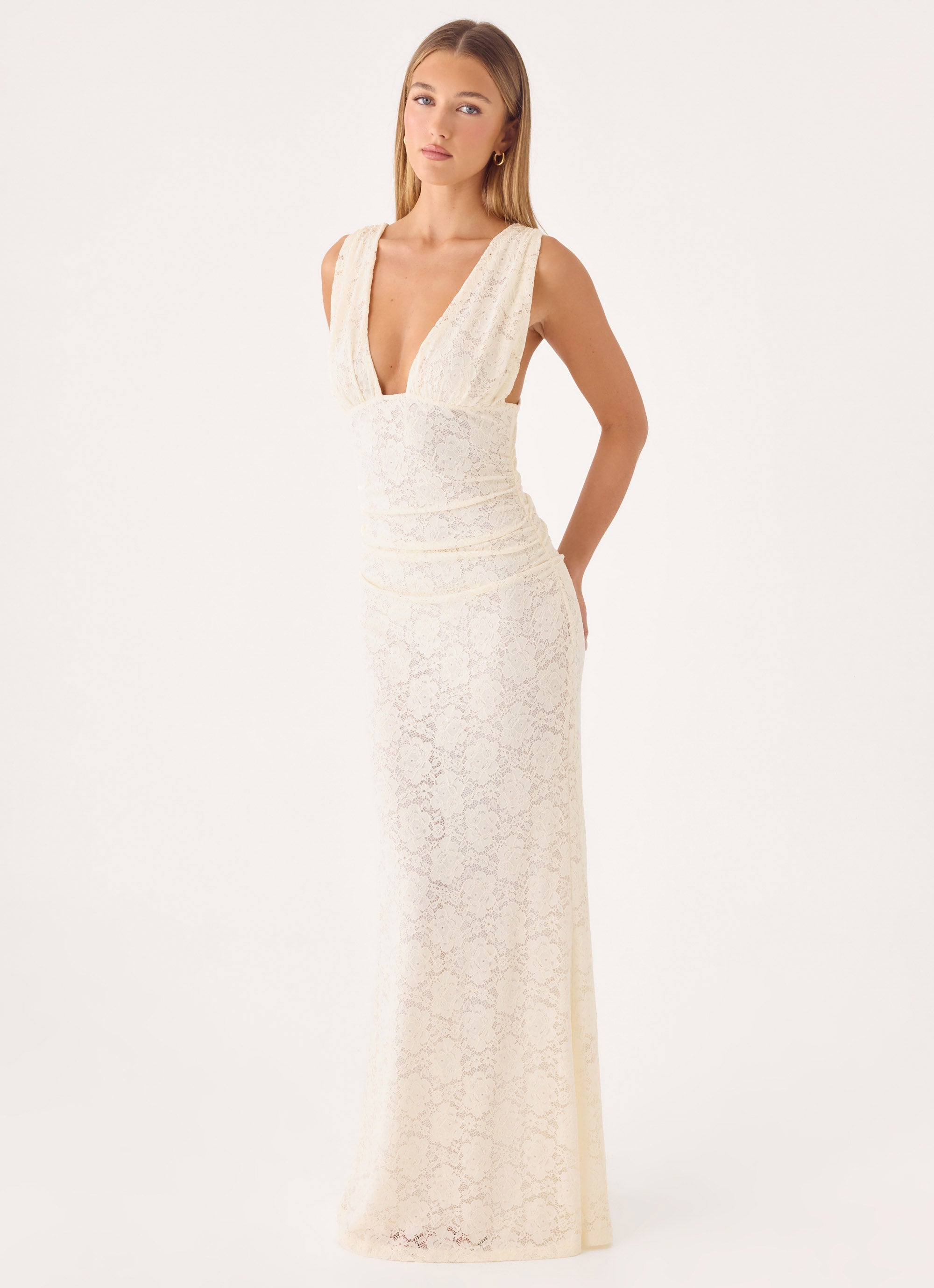 Aarin Lace Maxi Dress - Cream
