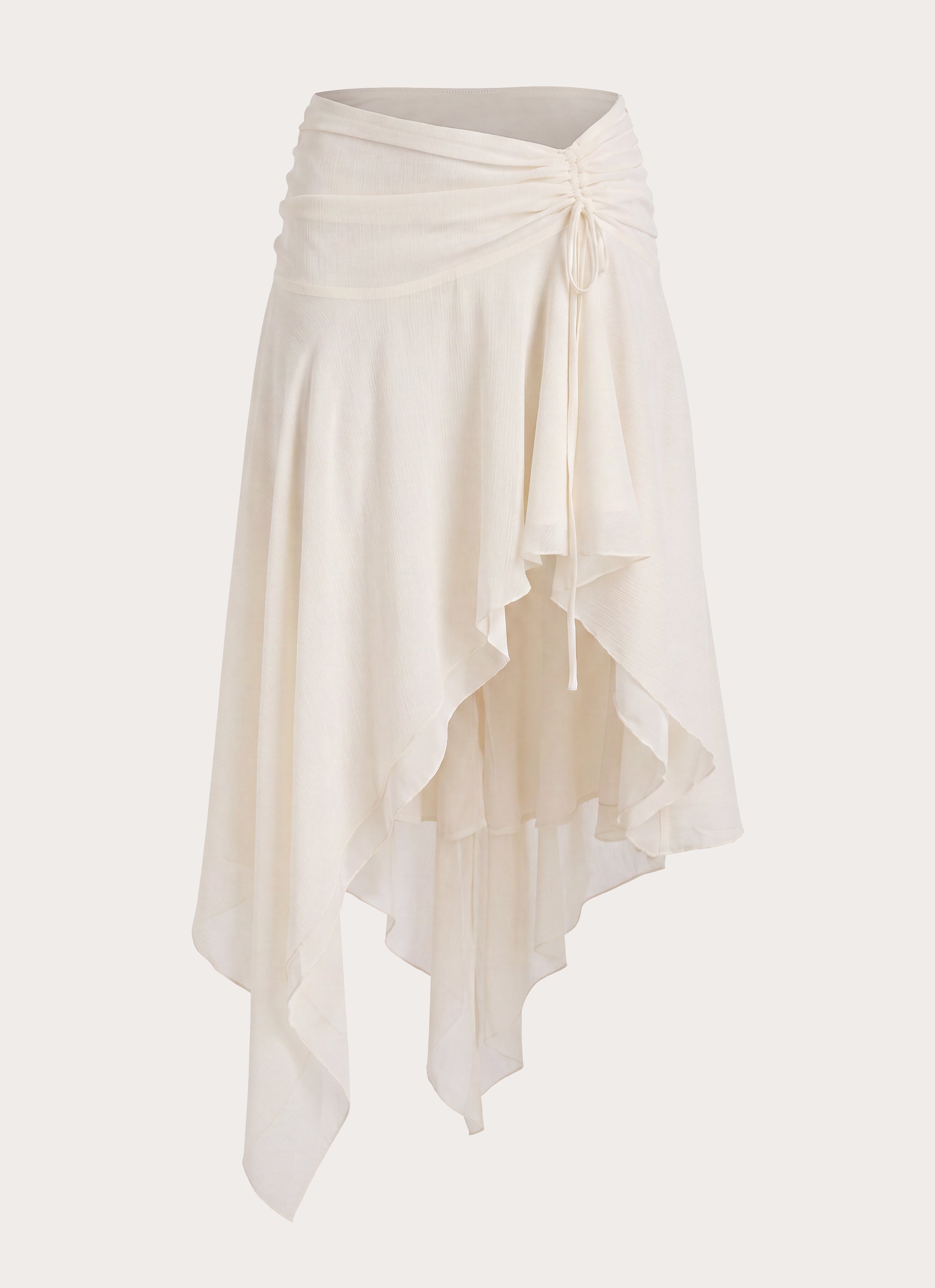 Abeda Asymmetrical Midi Skirt - Ivory