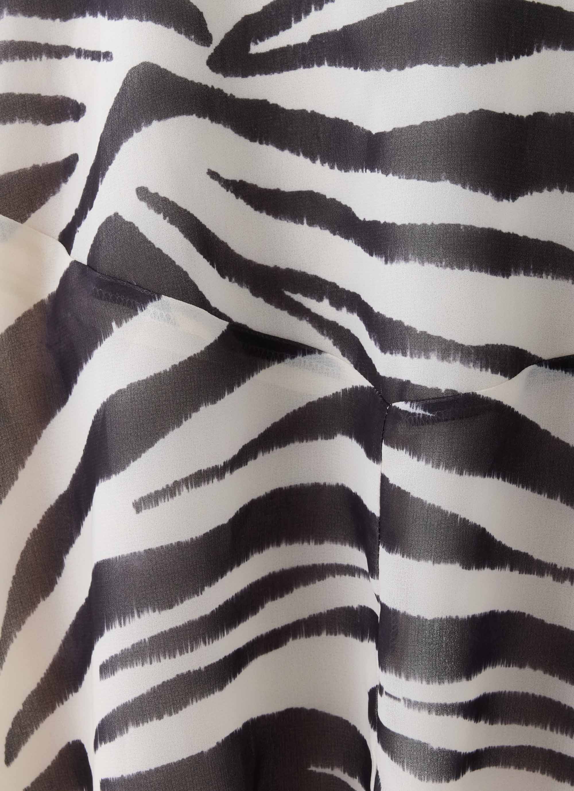 Amalina Asymmetric Midi Skirt - Zebra