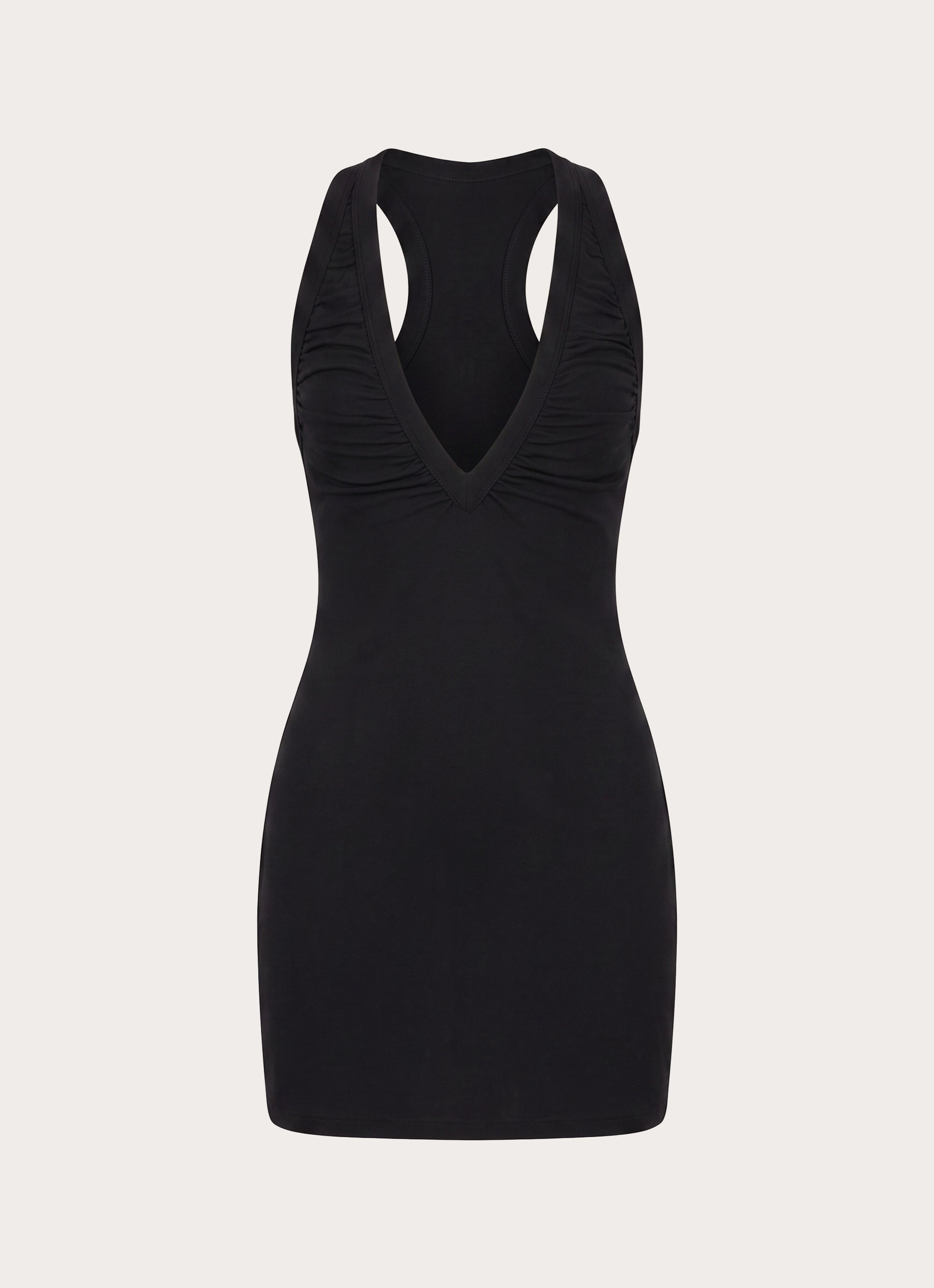 Amelina Ruched Mini Dress - Black
