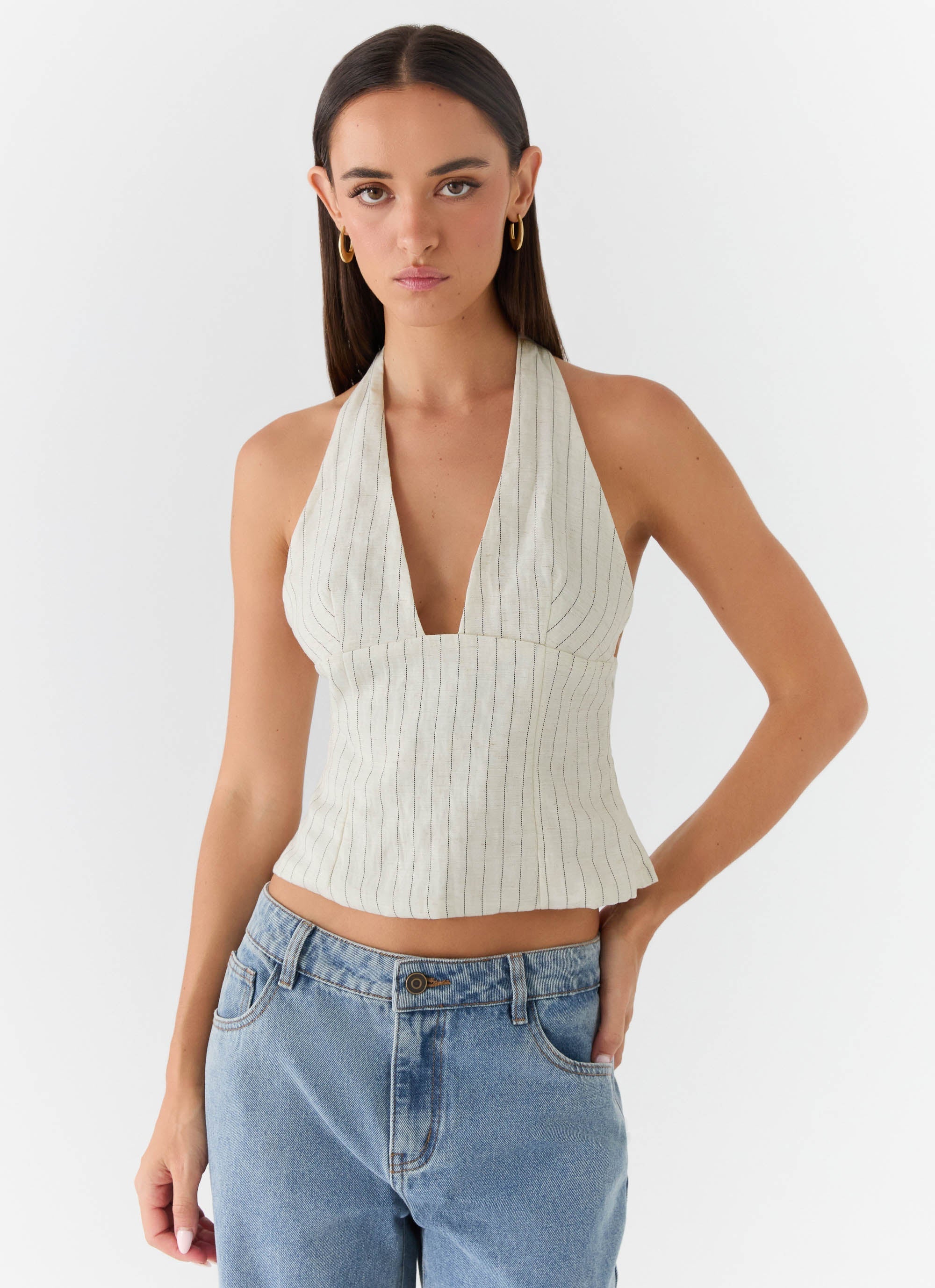 Amiera Halter Top - Desert Stripe