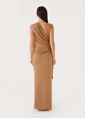 Aurene Maxi Jersey Dress - Gold
