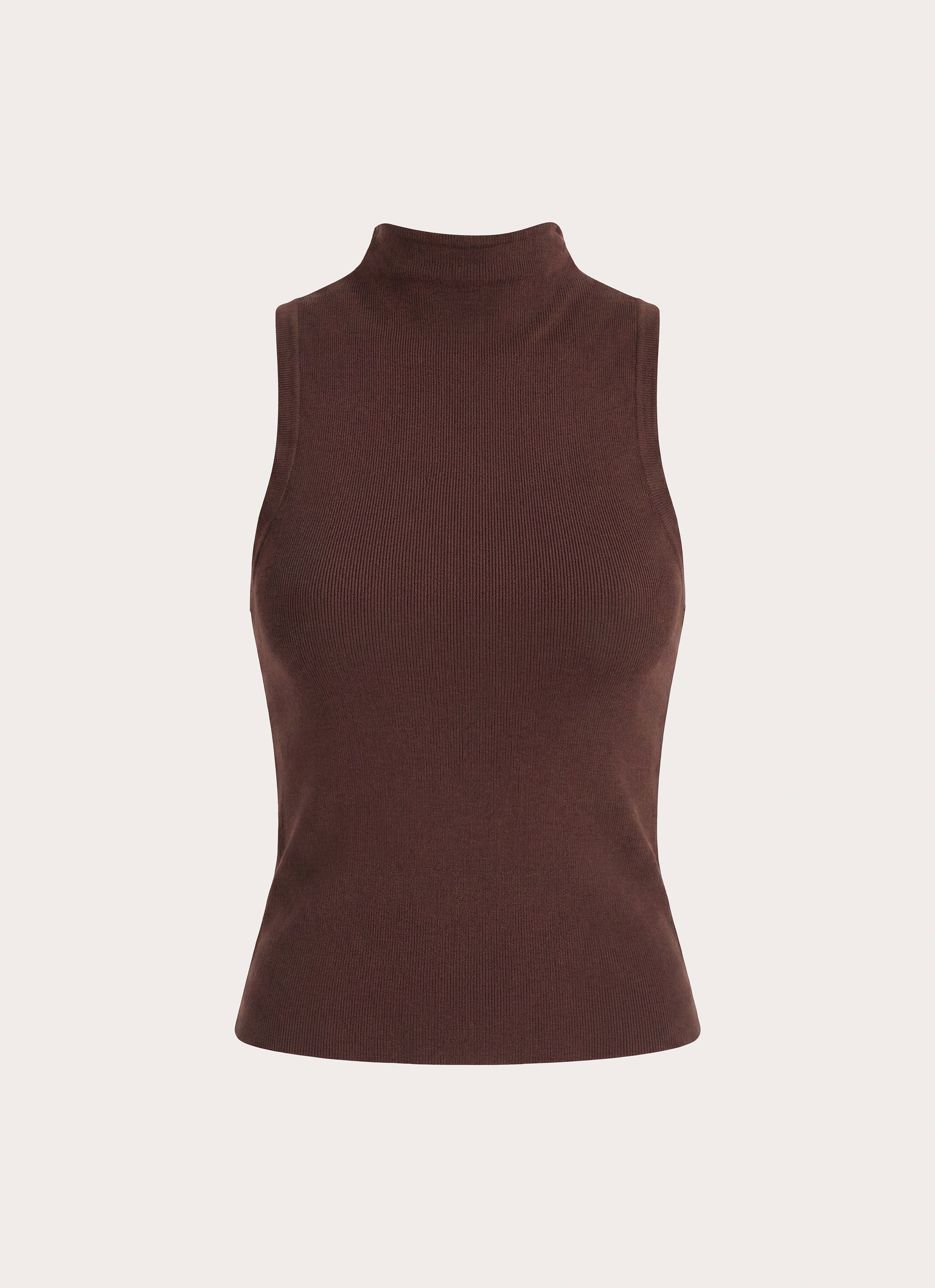 Aviara Knit High Neck Top - Chocolate