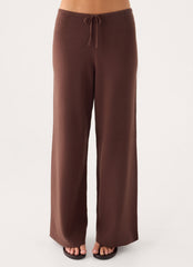 Aviara Knit Low Rise Pant - Chocolate