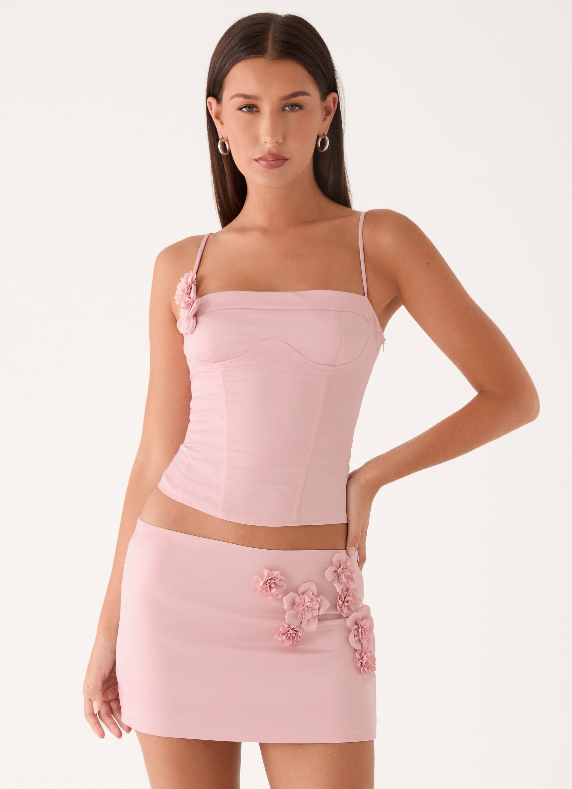 Ayella Low Rise Mini Skirt - Pink