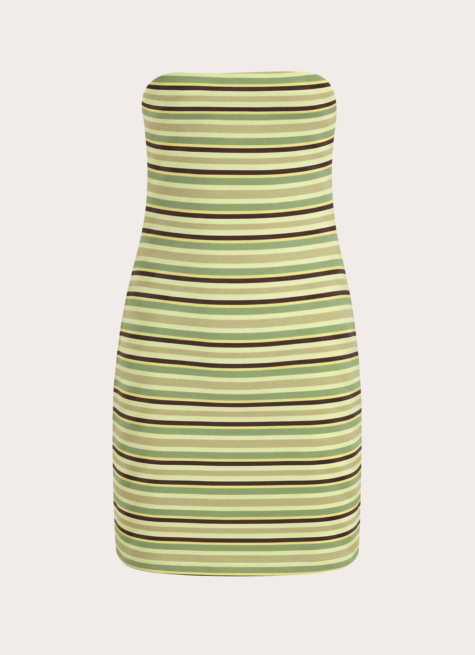 Ayvah Strapless Mini Dress - Golden Kiwi Stripe