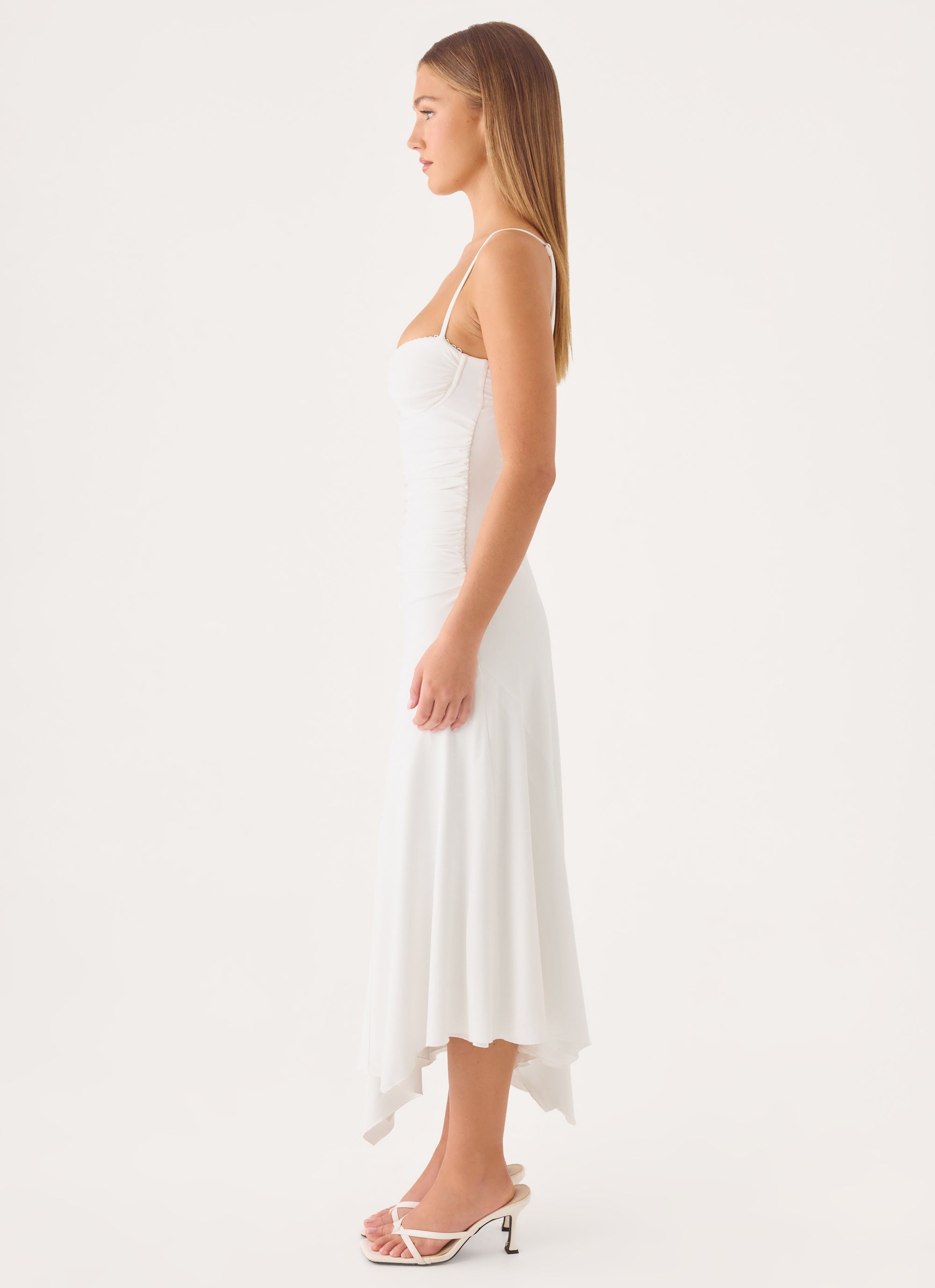 Bottle Pop Midi Dress - White