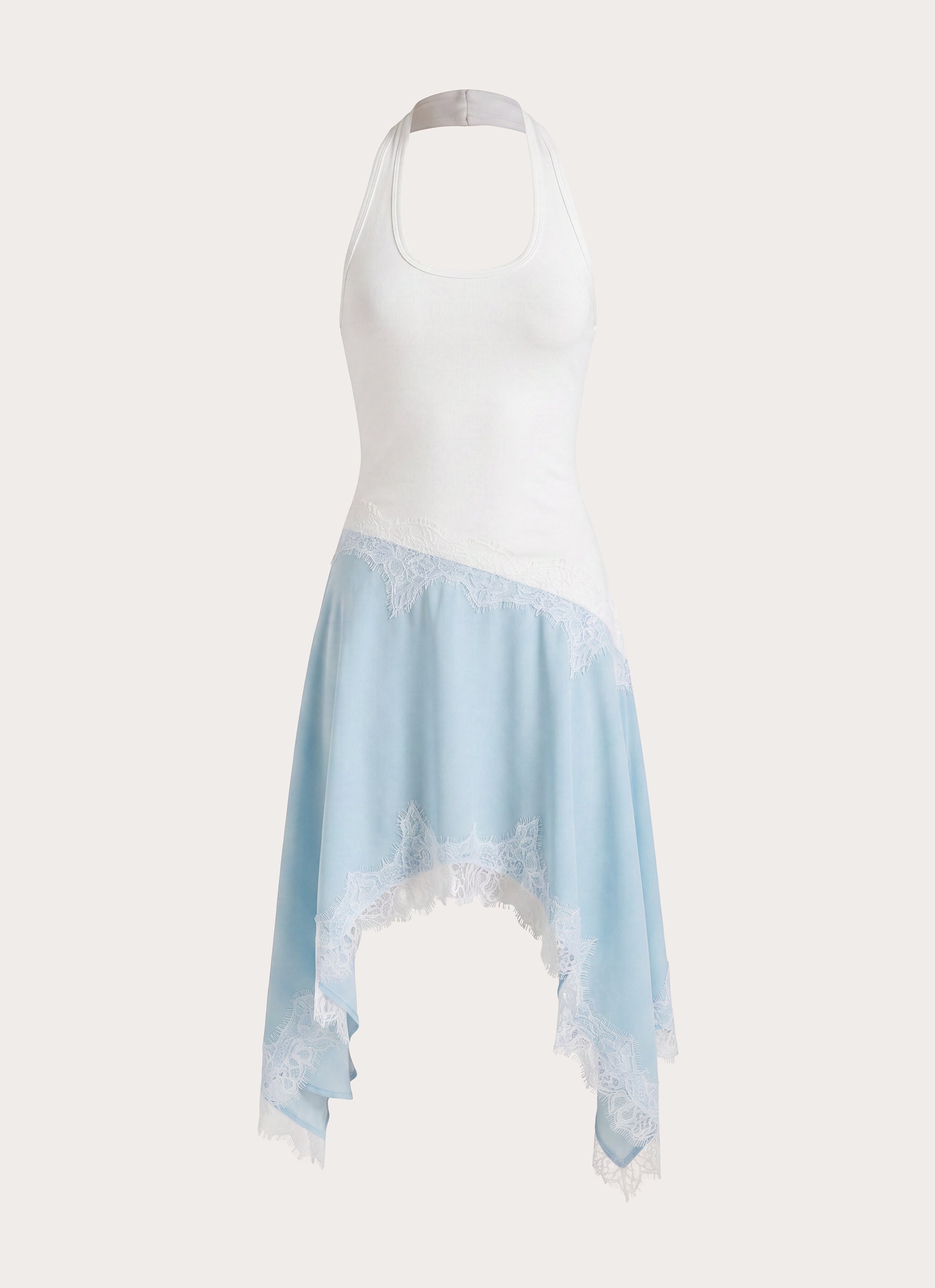 Brionee Midi Dress - Pale Blue White