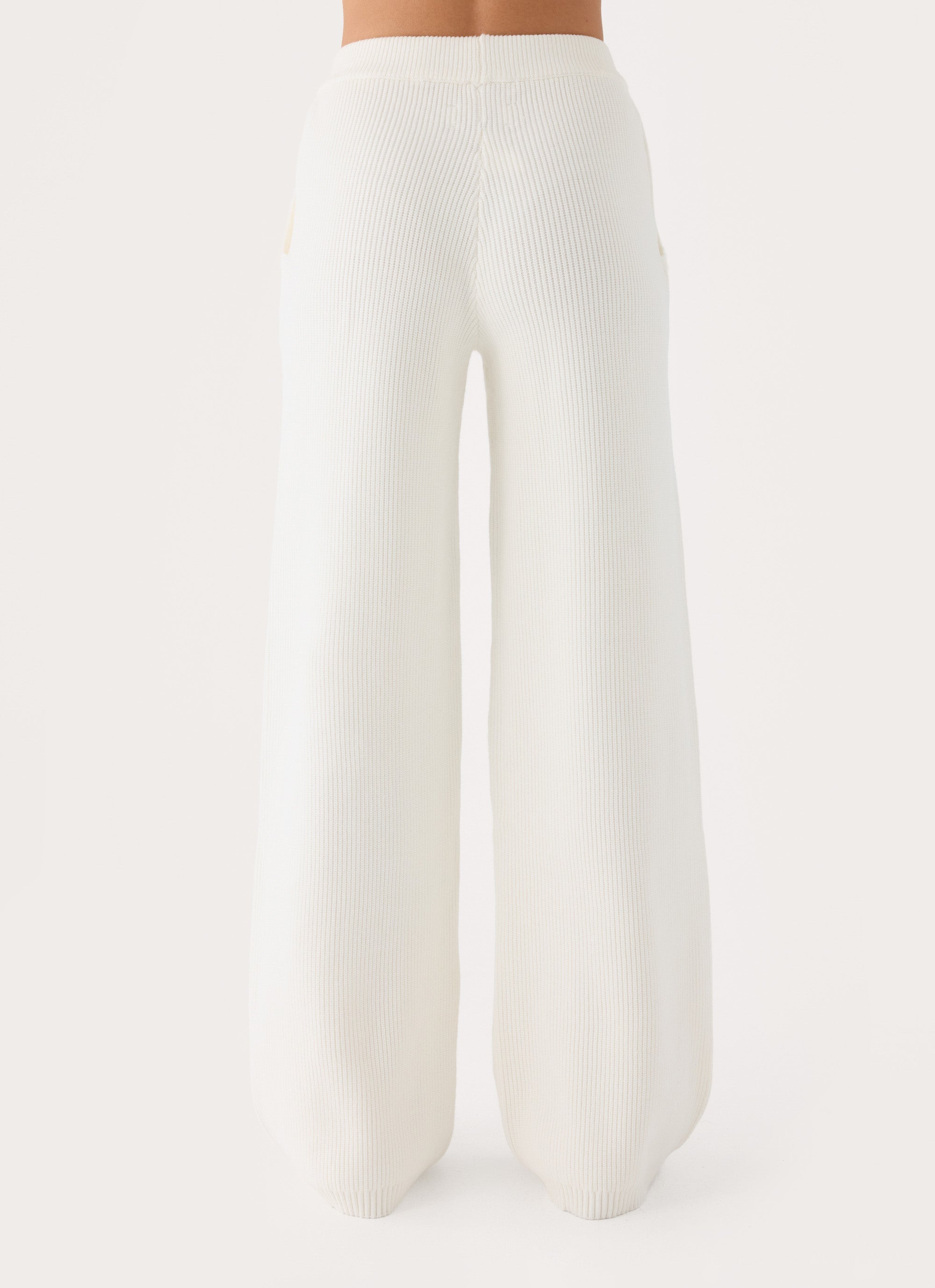 Cauaria Button Low Rise Knit Pants - Ivory
