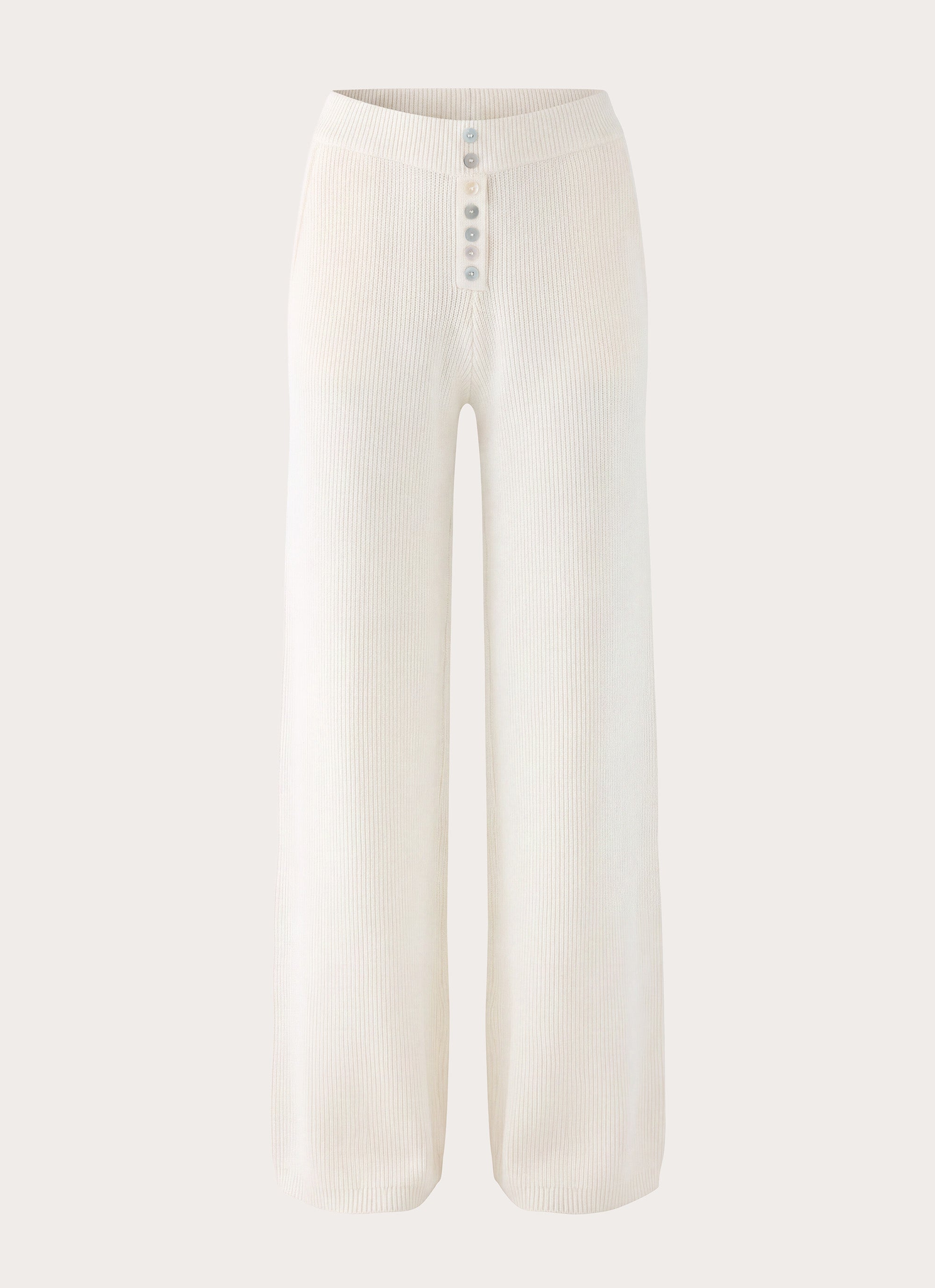 Cauaria Button Low Rise Knit Pants - Ivory