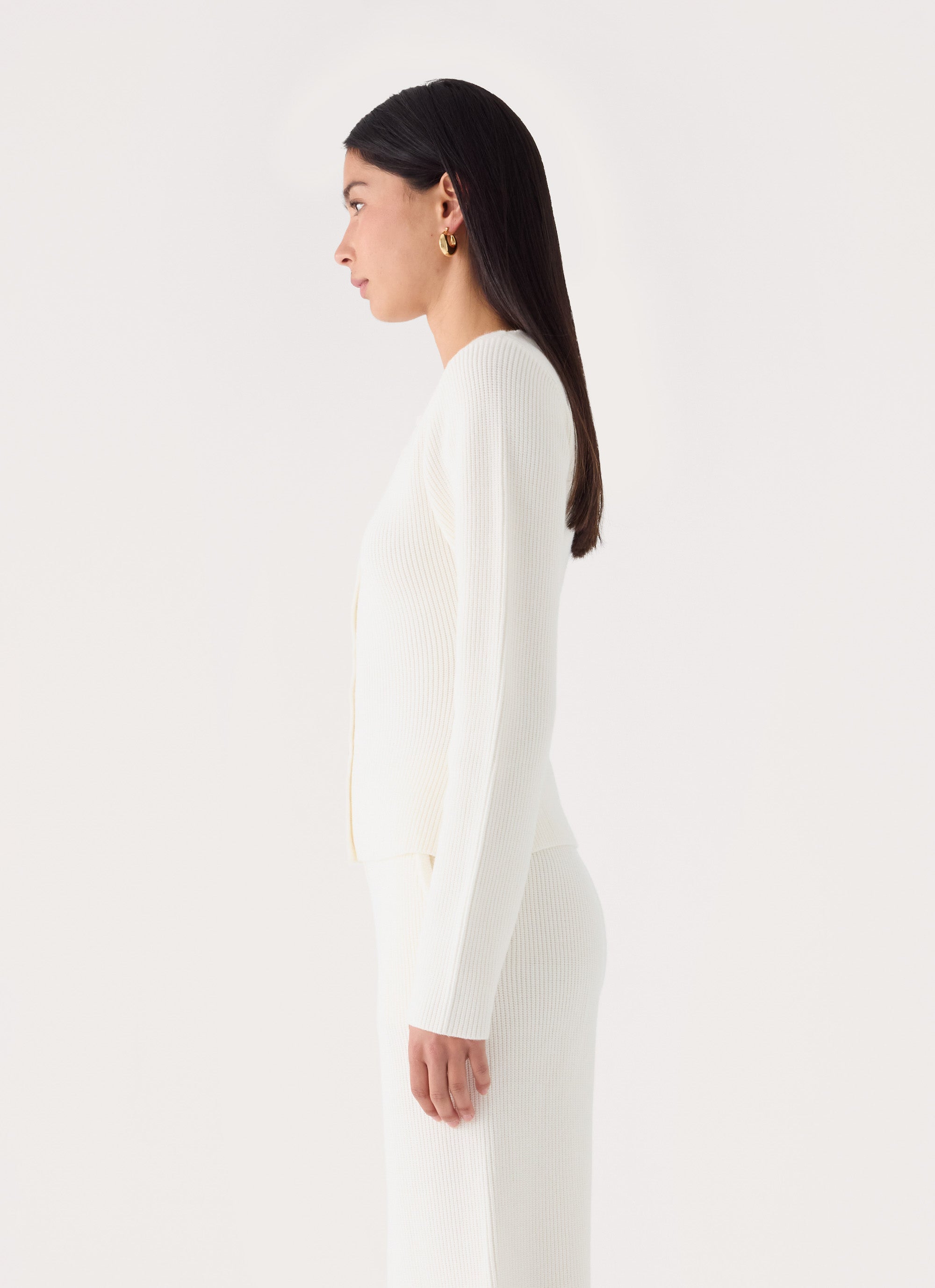 Cauaria Button Up Cardigan - Ivory