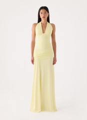 Dinah Halter Maxi Dress - Yellow