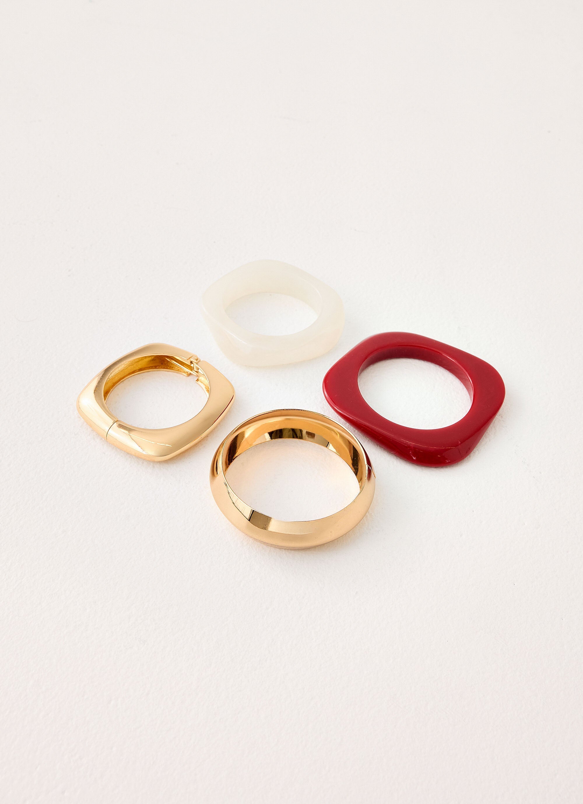 Downtown Darling Bracelets - Red/Gold