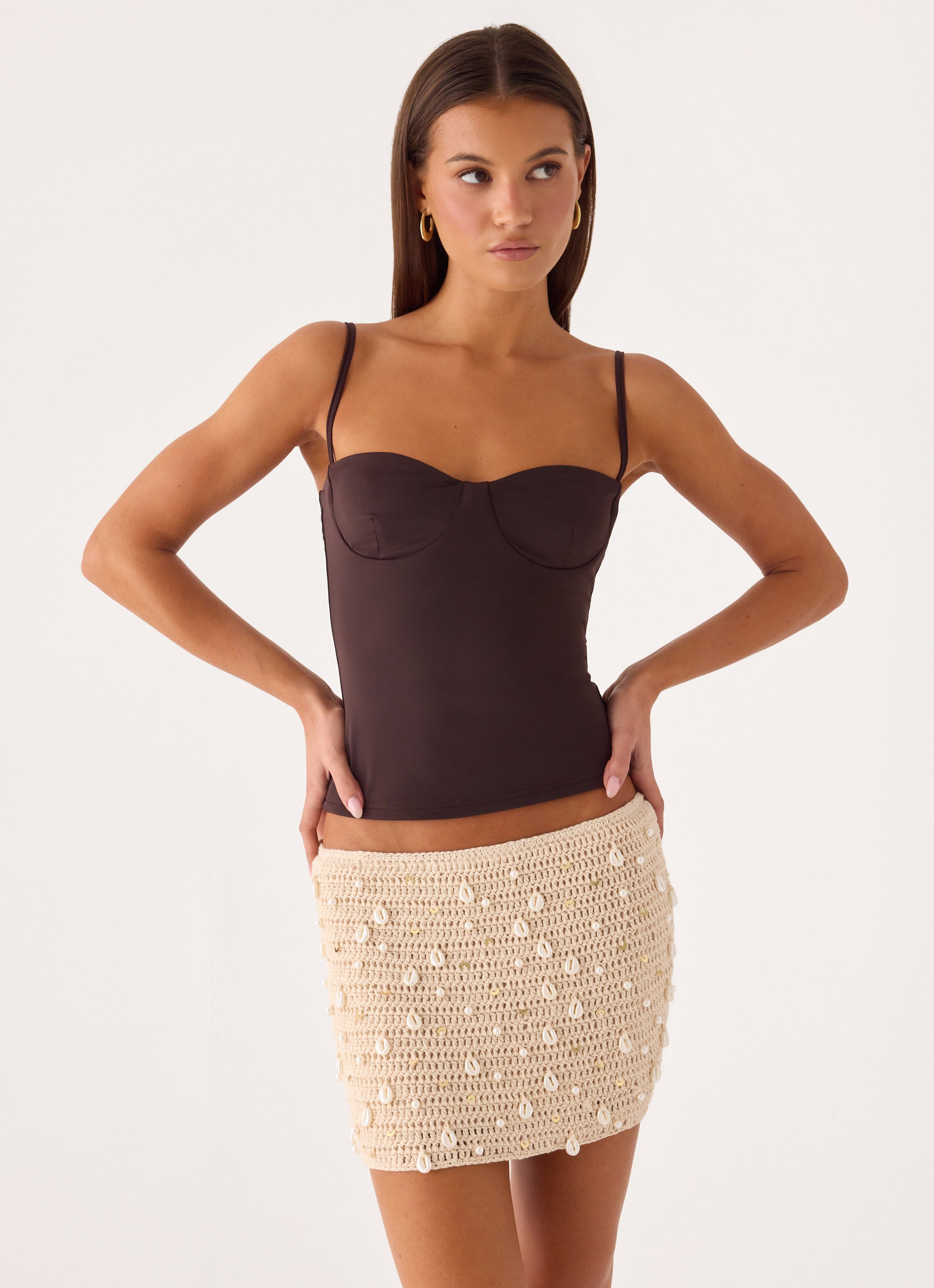 Elaris Crochet Mini Skirt - Ivory