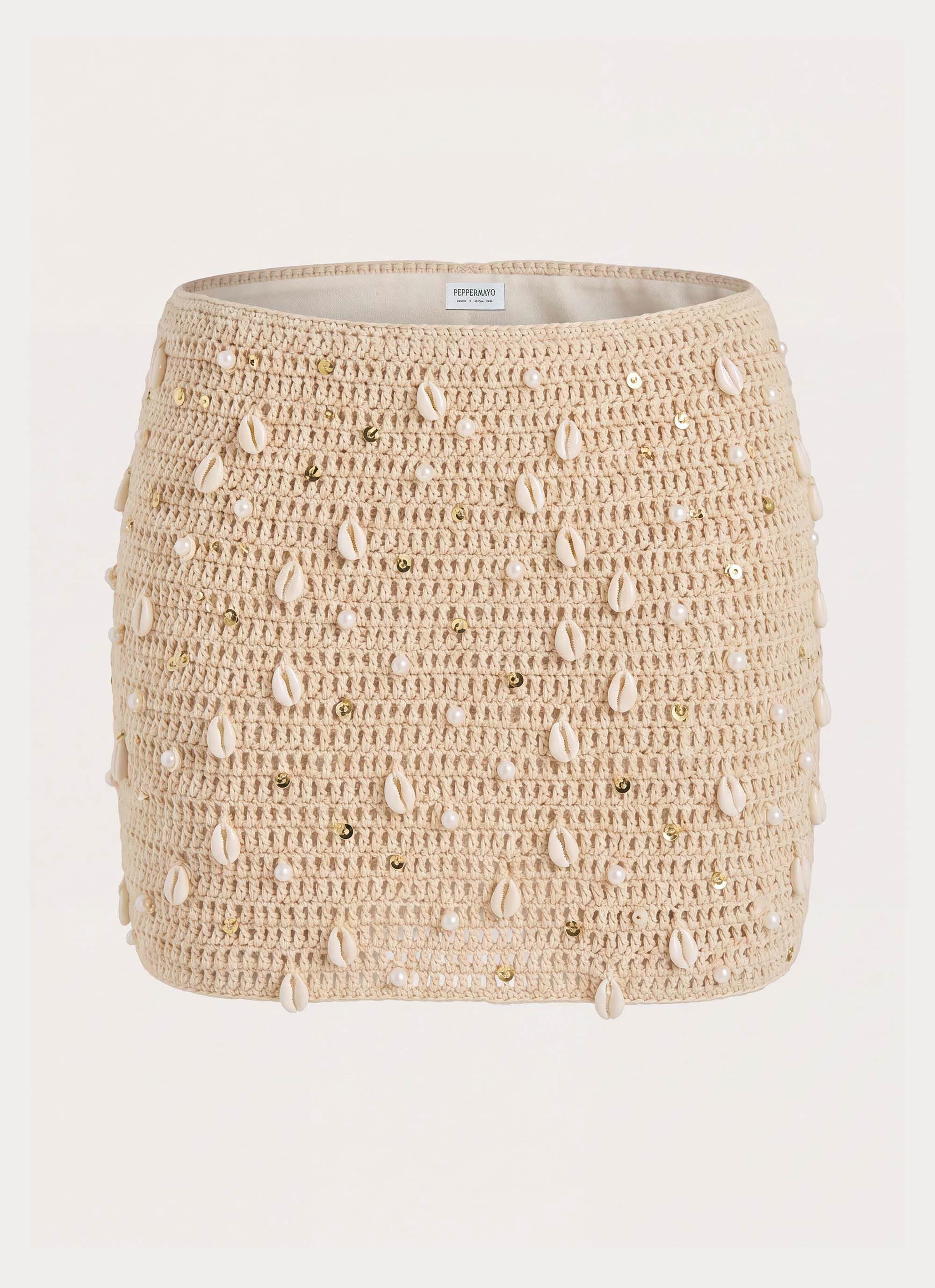 Elaris Crochet Mini Skirt - Ivory