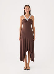 Elixia Midi Dress - Chocolate