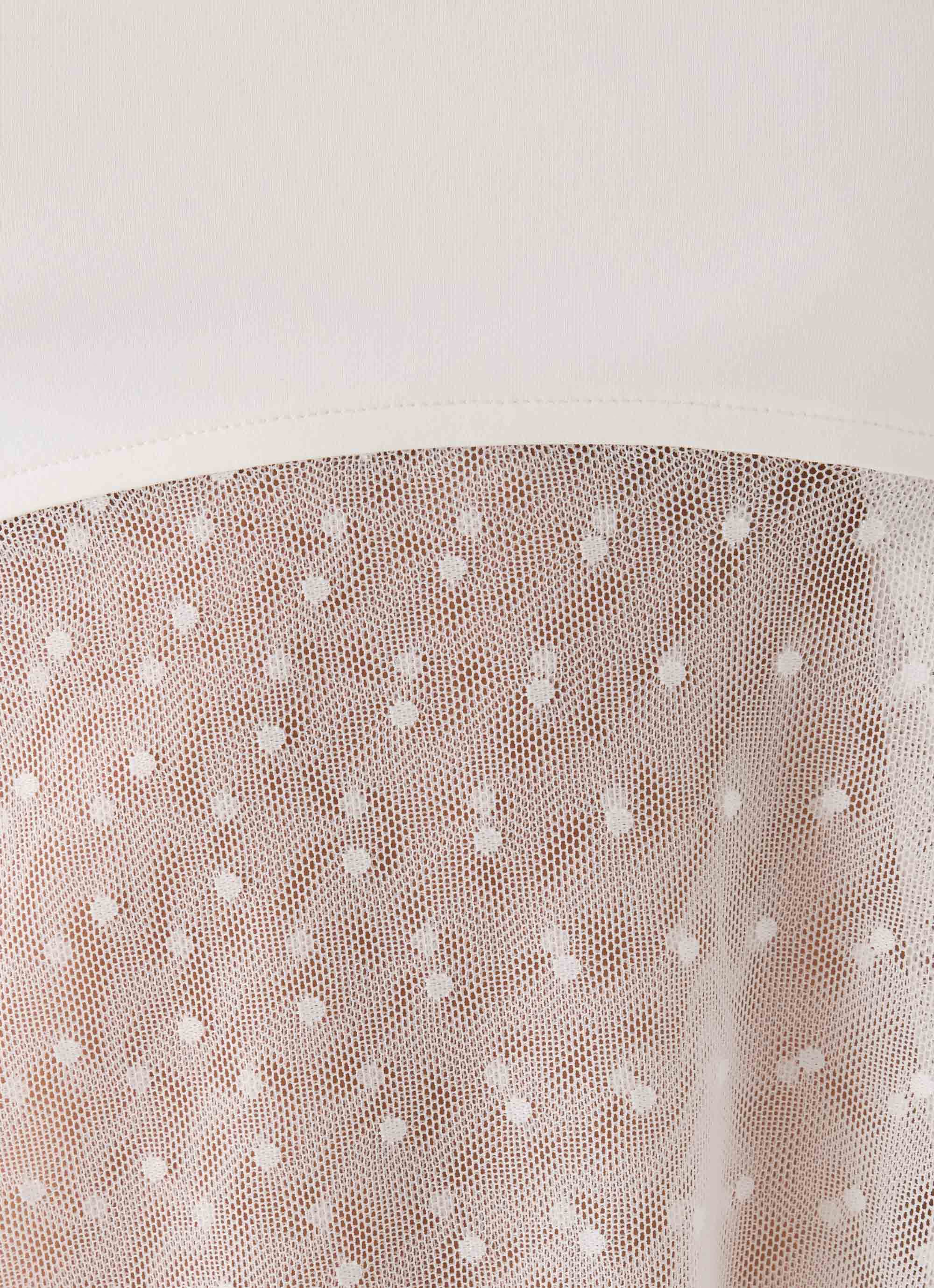 Elsie Mesh Polka Dot Top - White