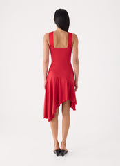 Eluna Midi Dress - Chilli Red