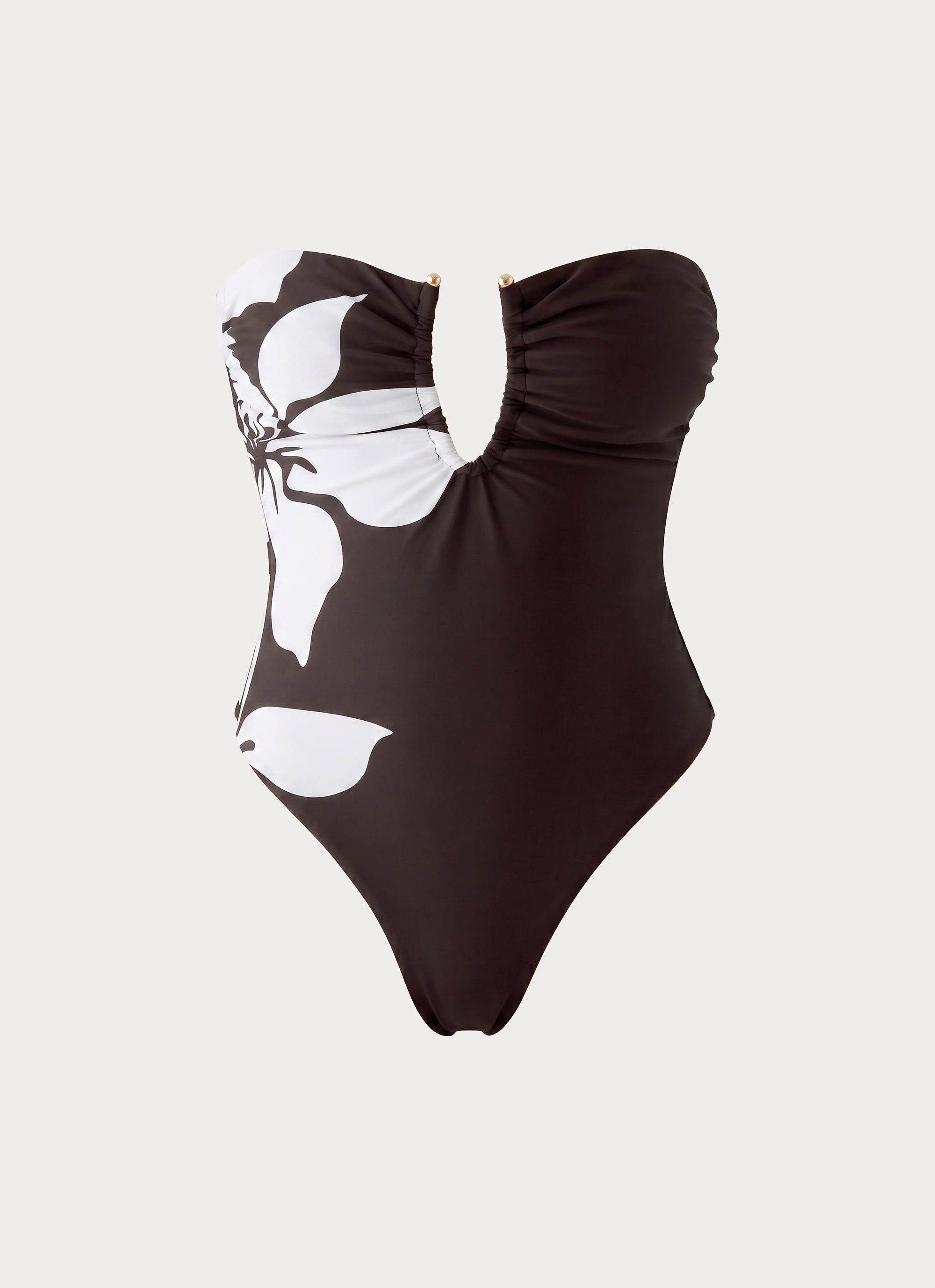 Emberly Strapless Swimsuit - Chocolate Tropic Floral