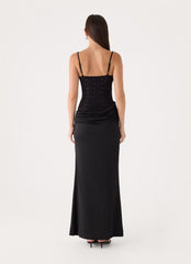 Emesy Lace Maxi Dress - Black